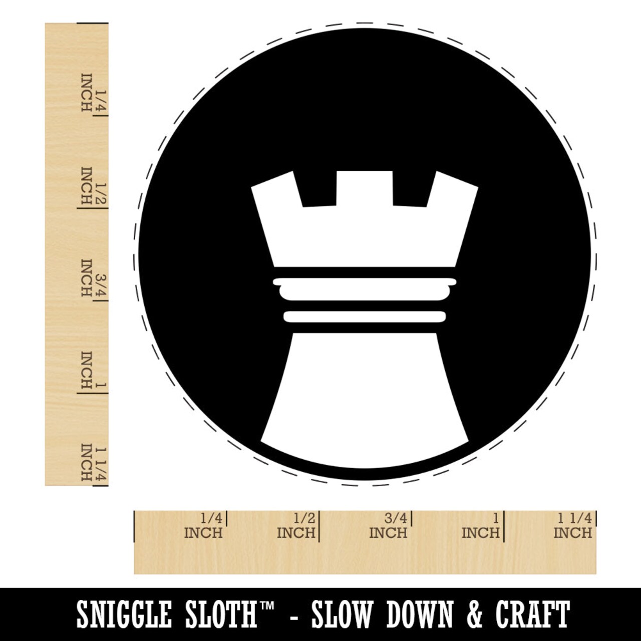 Chess Piece White Rook Rubber Stamp for Stamping Crafting Planners